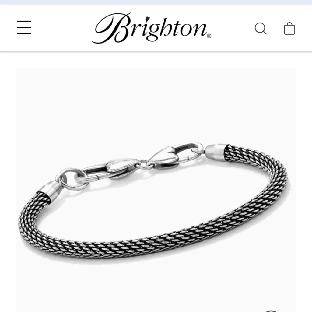 Brighton Silver Bracelet In HeartShaped Black And White Tin